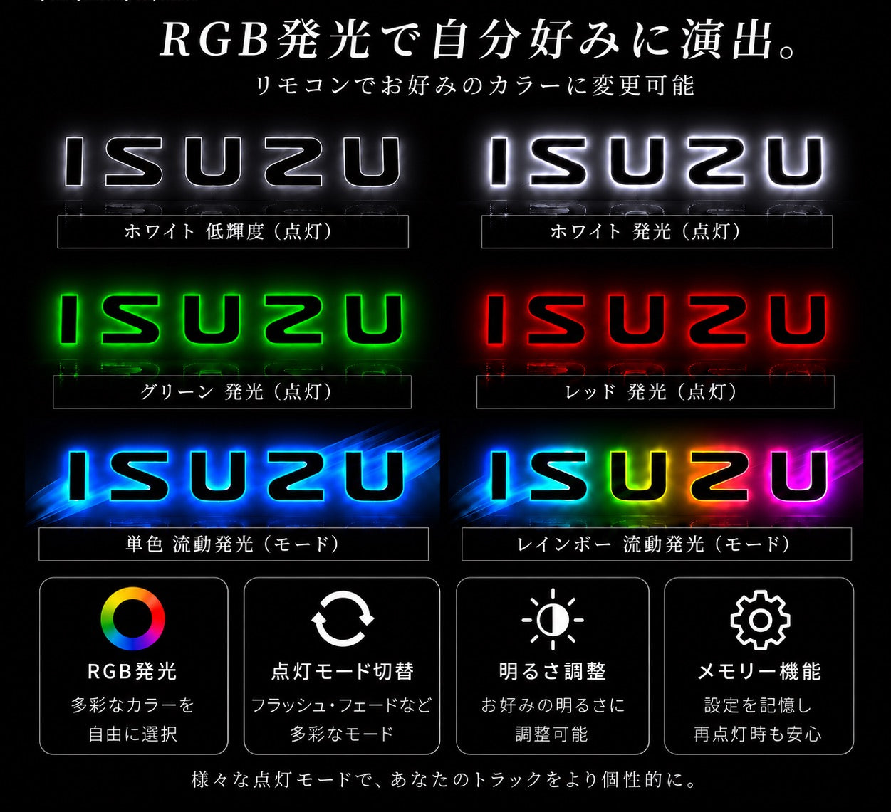 ISUZU LED Illuminated Truck Logo Emblem