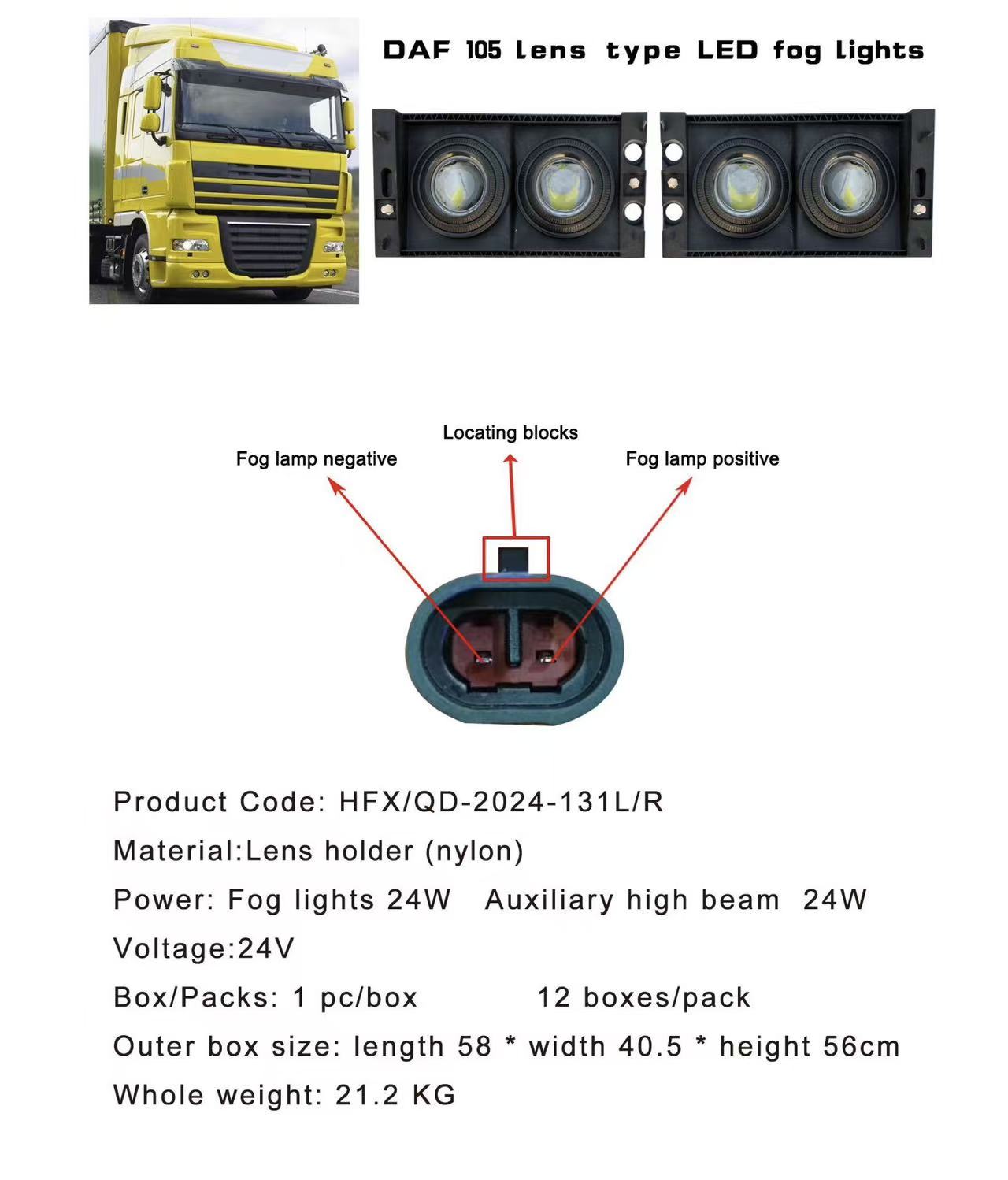 DAF 105 LED front headlights and fog lights