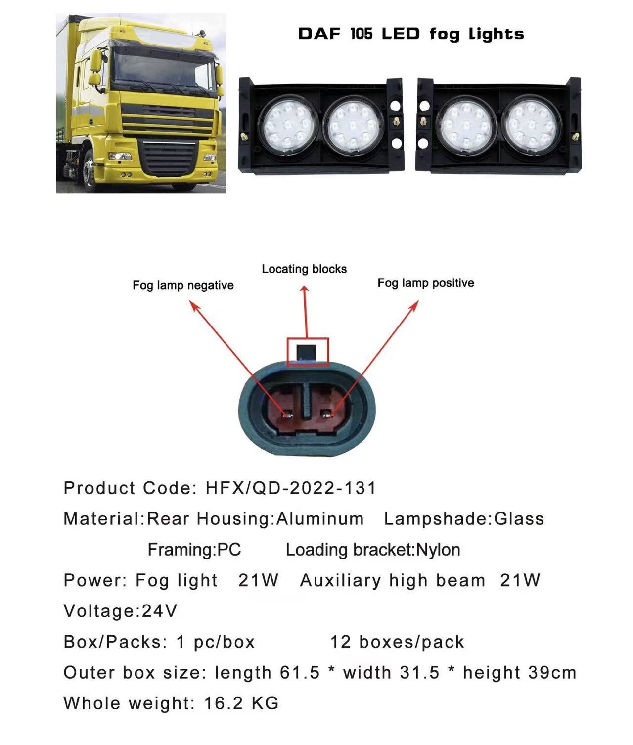 DAF 105 LED front headlights and fog lights