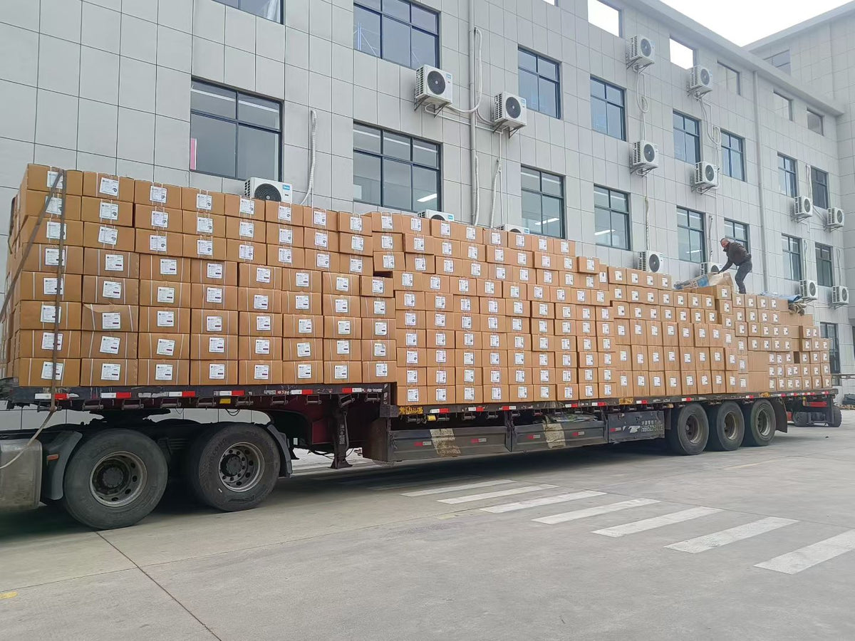 Truck parts shipment at a warehouse