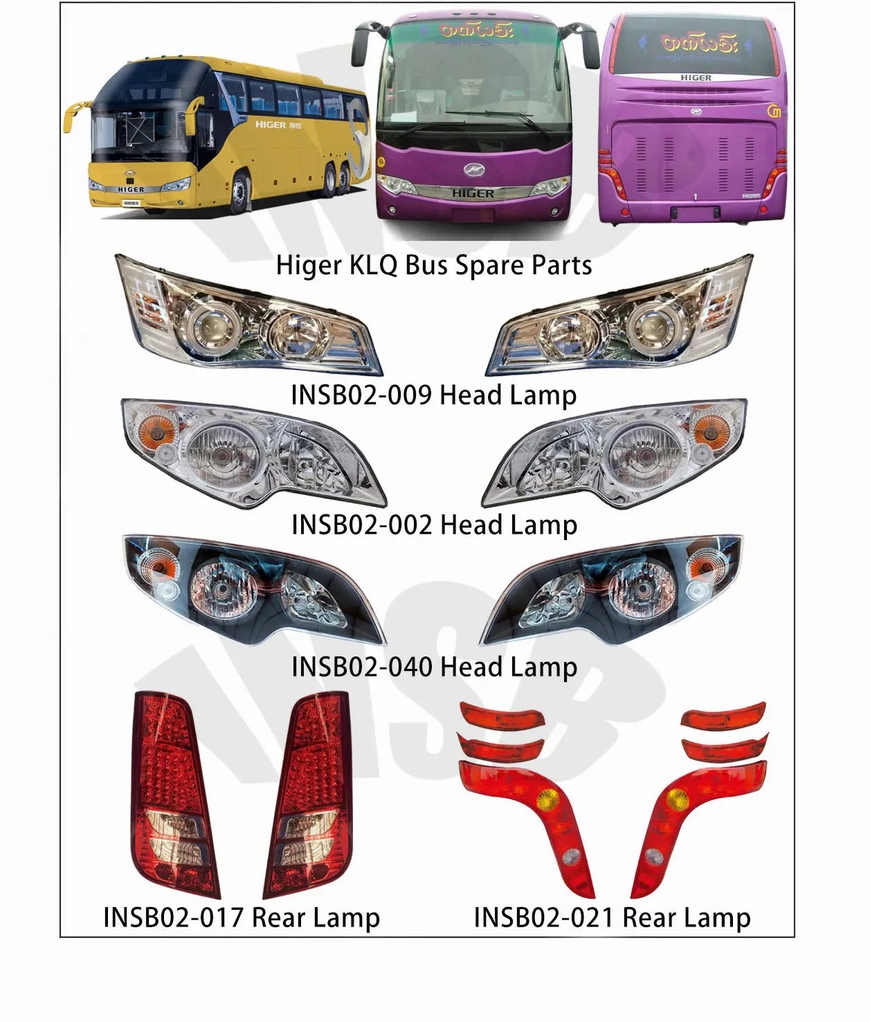 Higer Bus Head Lamp Bus Parts 24V LED Front Head Light