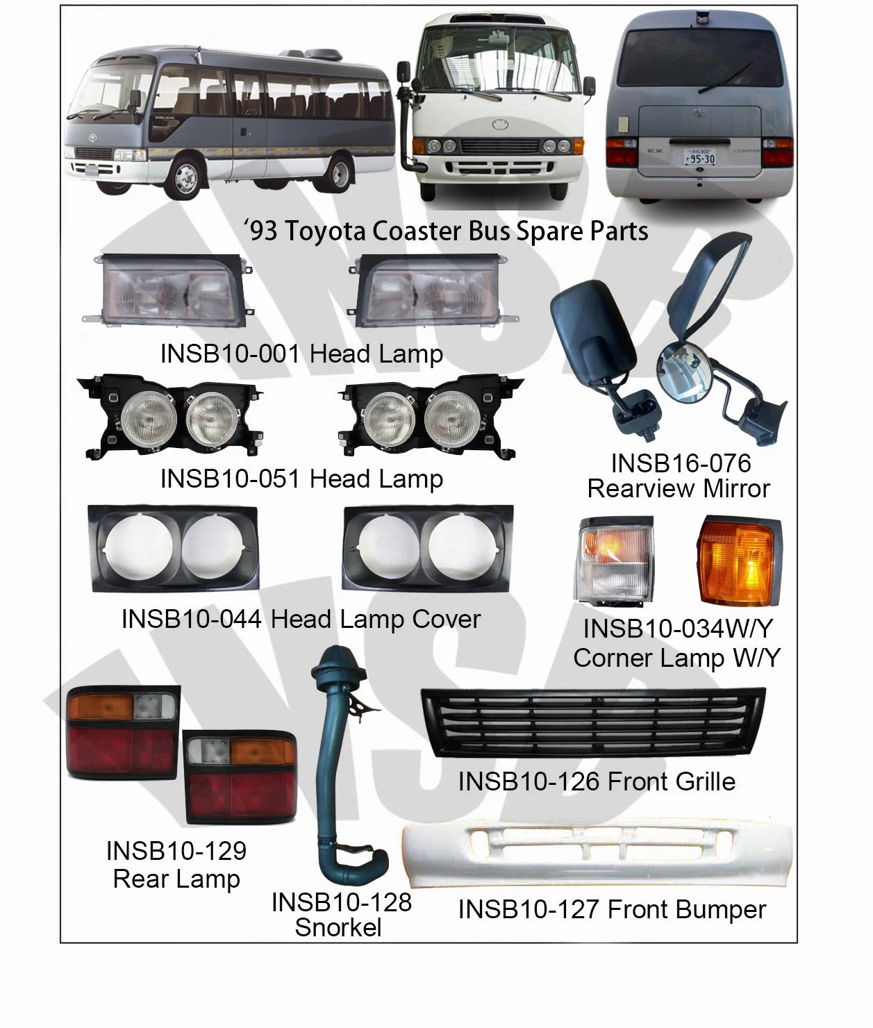 Coaster Bus Rear Lamp for Coaster Van Spare Parts INSB10-129