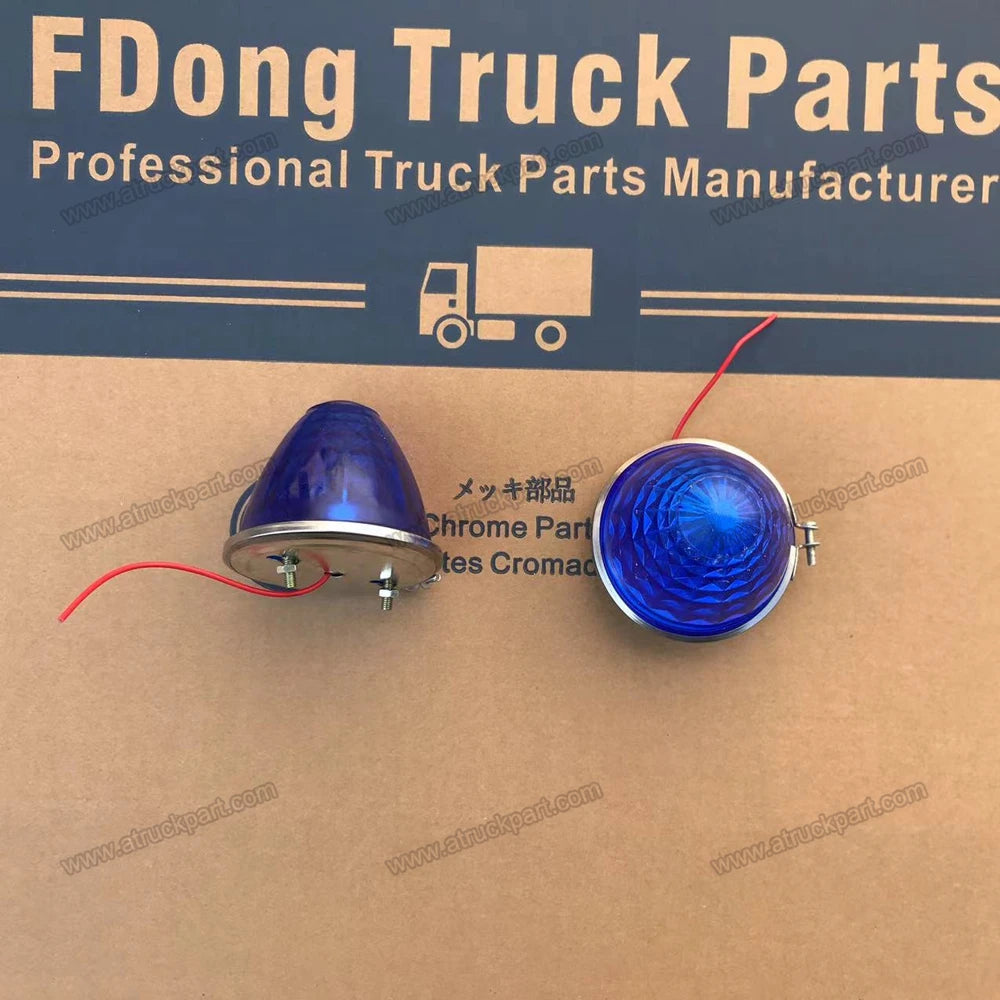 Chrome Truck TaSignal Lamp Glass Blue for HINO ISUZU FUSO NISSAN UD Truck