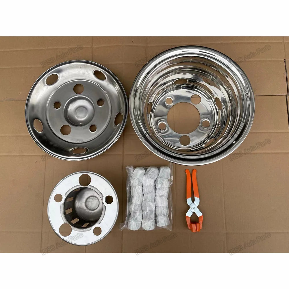 Coaster Bus Spare Parts 16 Inch 5 Holes Stainless Steel Wheel Cover Front and Back for Coaster Bus Minibus Parts INSB10-041