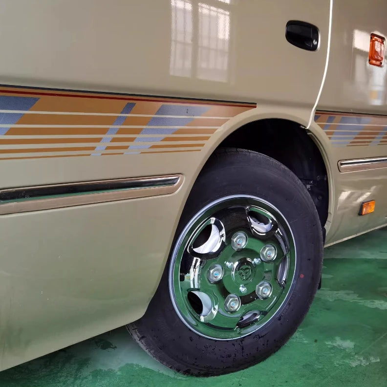 16 Inch 5 Holes Stainless Wheel Cover Set for Toyo Ta Coaster Bus Spare Parts Front and Wheel Cover Set for Nissan Civilian Bus