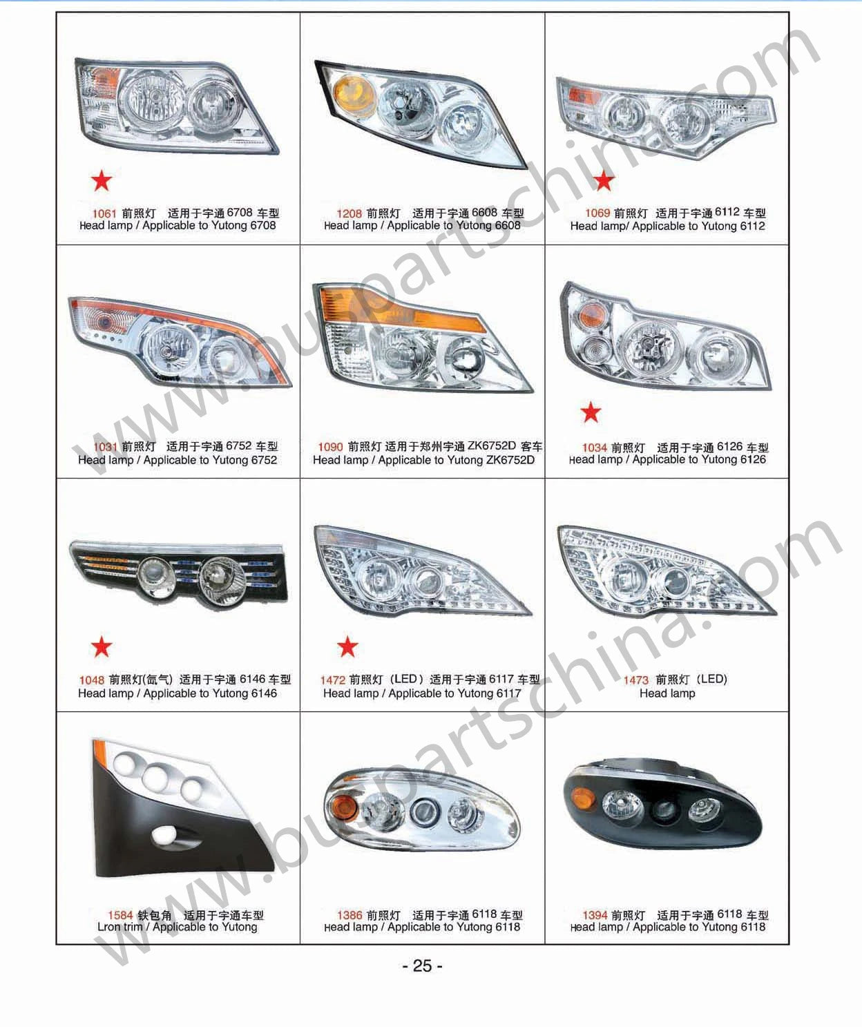 ZK Bus T12 T13 Bus Headlamp Head Light 24V Led for Electric Bus Parts