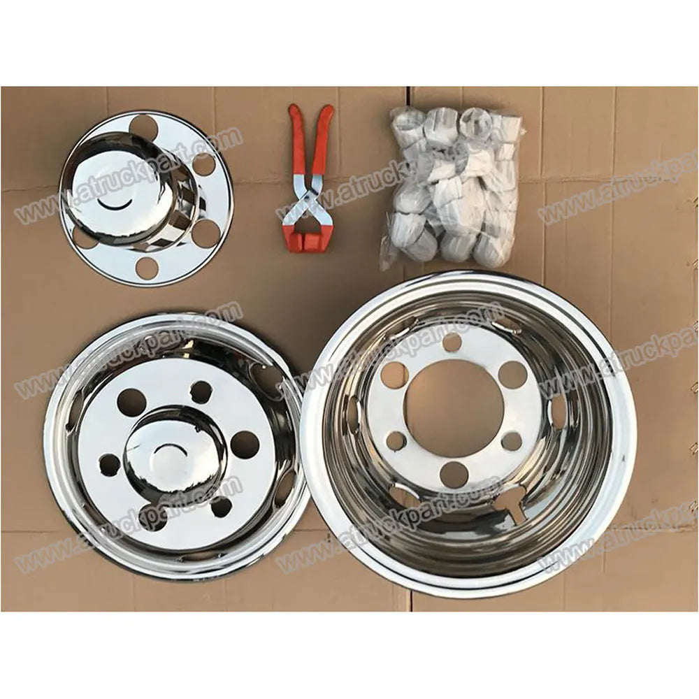 New FDongtruckparts Chrome Stainless Steel Wheel Cover 17.5inch 6holes PCD222mm OE FDW71701F-R for HINO ISUZU FUSO UD Trucks
