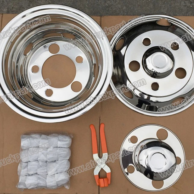 Coaster Bus Spare Parts 16 Inch 5 Holes Stainless Steel Wheel Cover Front and Back for Coaster Bus Minibus Parts INSB10-041