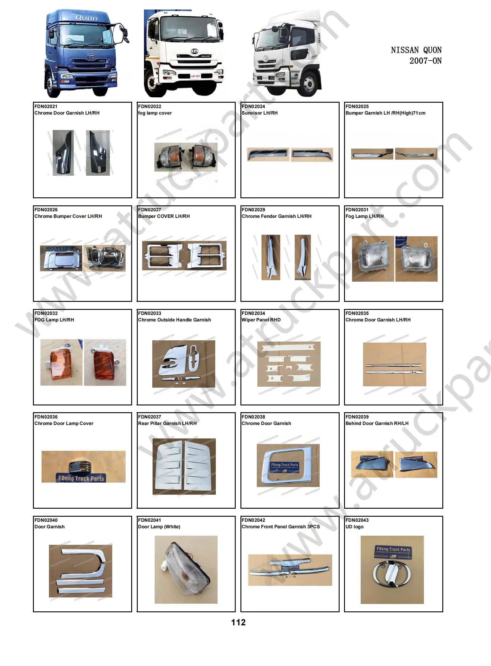 Door Lamp Wight (with Plug) for Nissan QUON for UD QUON Truck Spare Body Parts
