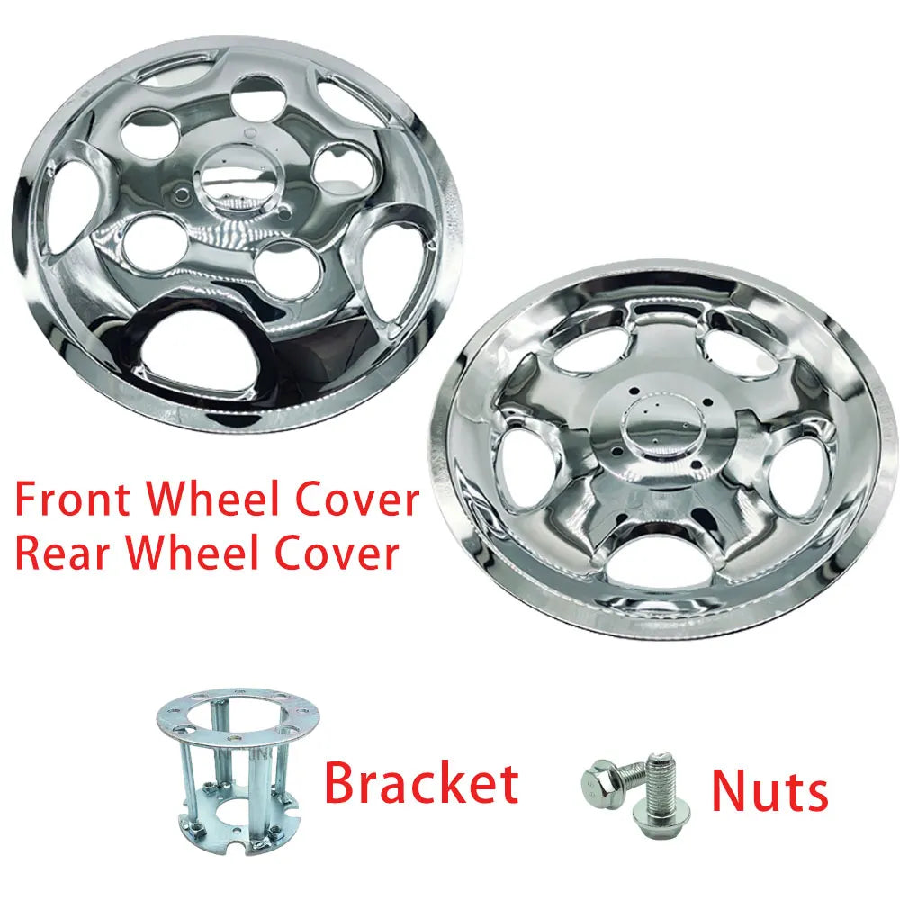 17.5 Inch 5 Holes Stainless Wheel Cover Set for 2018 Toyo Ta Coaster Bus Spare Parts Front and Wheel Cover Set