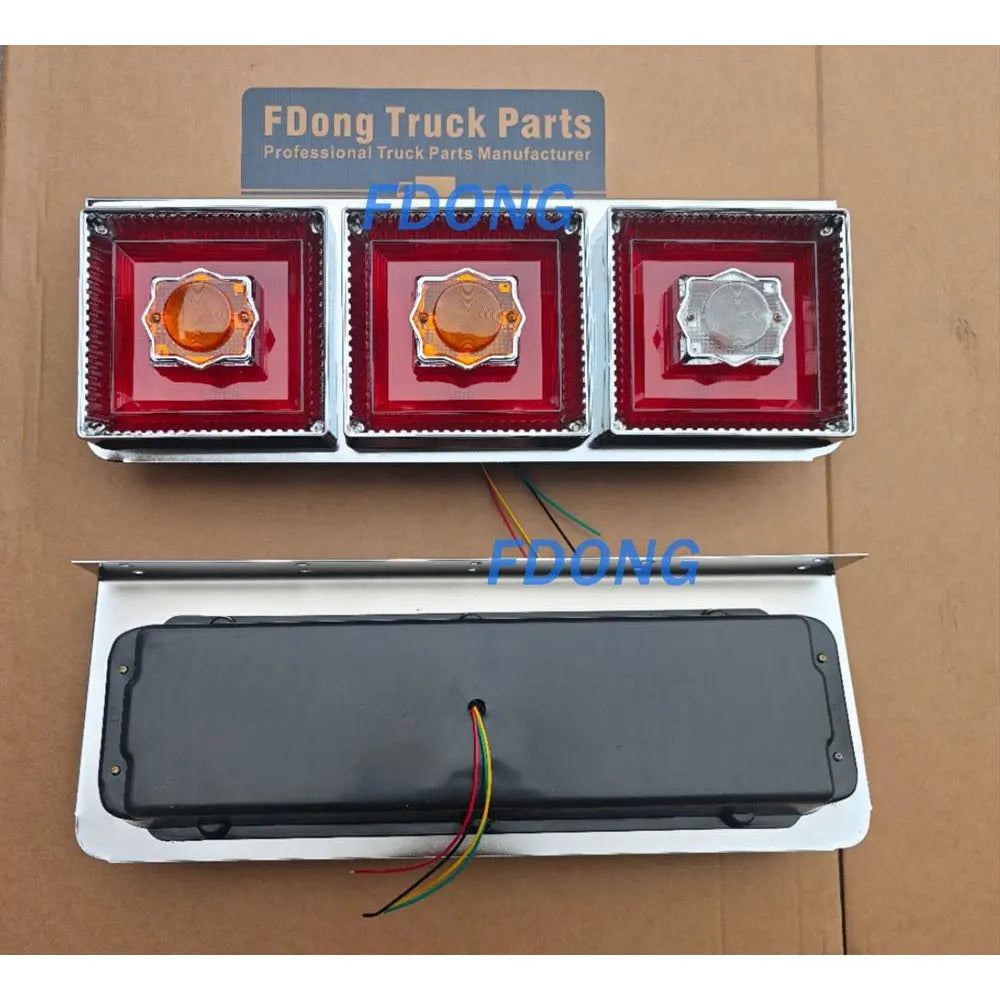 Electroplating Taillight 60*21.5*11cm White and Yellow - Right for HINO ISUZU FUSO NISSAN UD Truck Spare Body Parts