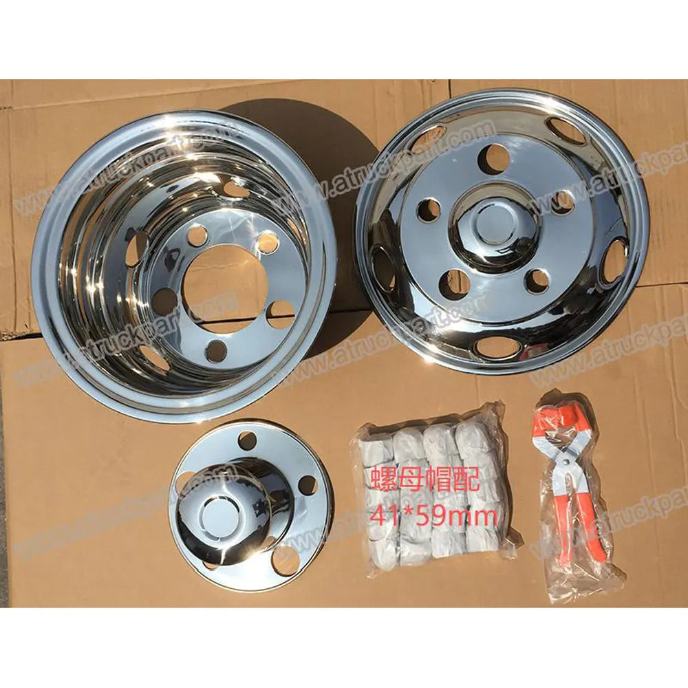 Stainless 304 Wheel Cover 16" 5nuts PCD207 Cap:41*58mm for HINO ISUZU FUSO NISSAN UD Truck