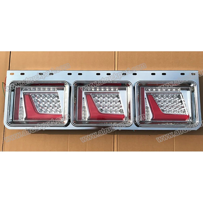 Mitsubishi Chrome LED Truck Tail Lamp 900*280*105MM for HINO ISUZU FUSO NISSAN UD Truck Models NPR & Canter New Condition