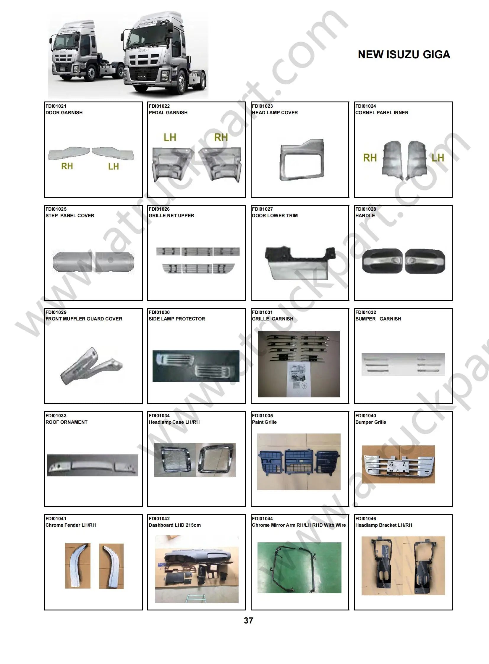 Chrome Door Garnish LH for ISUZU NEW GIGA
