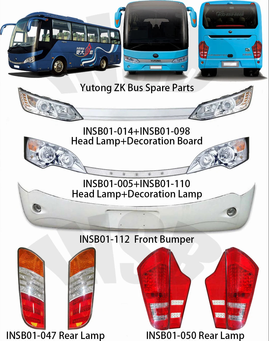 Bus Rear Lamp Back Tail Light Yuntong ZK6115 ZK6858 ZK6888 ZK6938 Bus Parts Coach Bus Parts INSB01-047