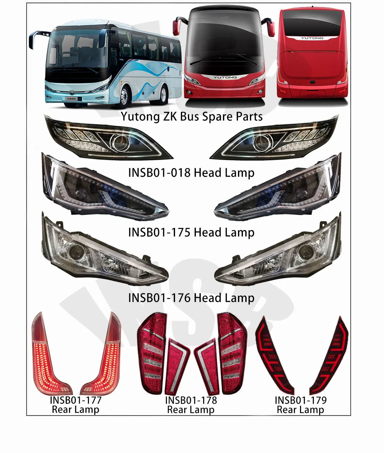 4121-00510 4121-00509 Head Lamp for ZK Nova Master Bus Coach T12 T13 ZK6907 ZK6128 ZK6138 ZK6117 Bus Spare Parts INSB01-175