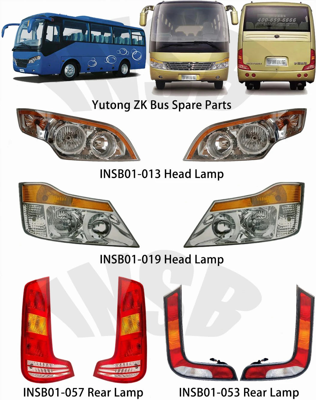 ZK6752 ZK6852 ZK6792 Bus Head Lamp Front Head Light Yvtong Bus Parts Coach Bus Parts INSB01-013