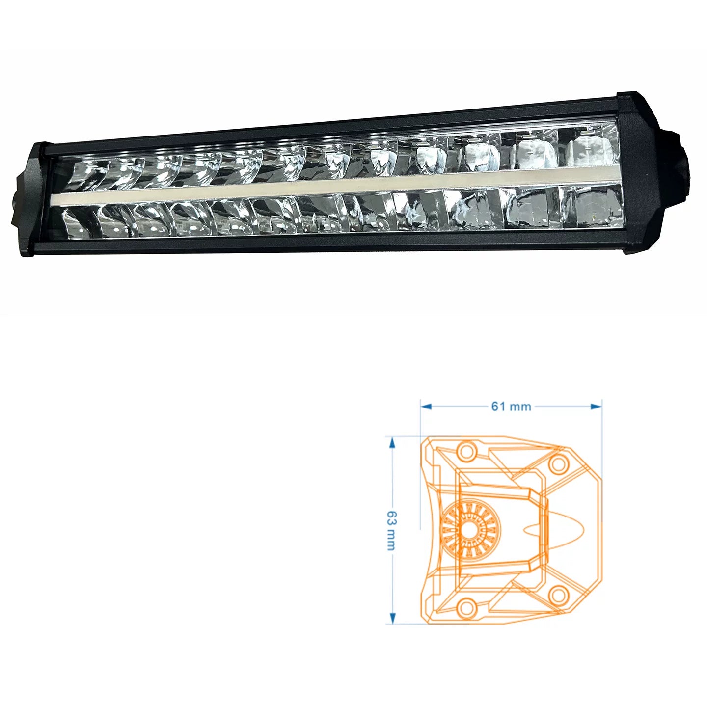 Car LED highlight double row front bar middle net strip spotlight truck off-road vehicle roof light RGB Symphony daytime running light