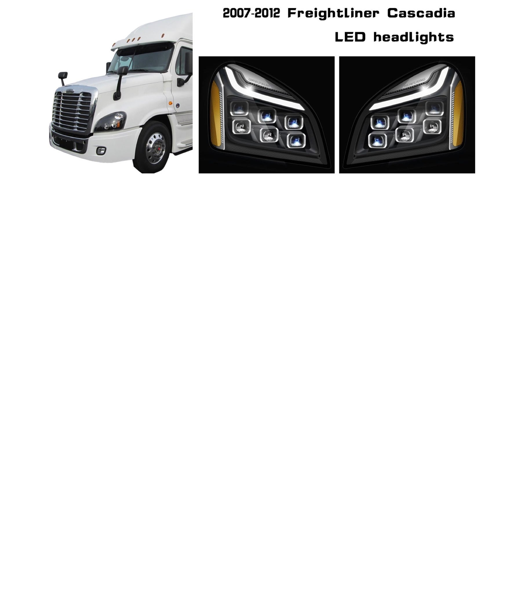2007-2012 Freightliner Cascadia LED headlights
