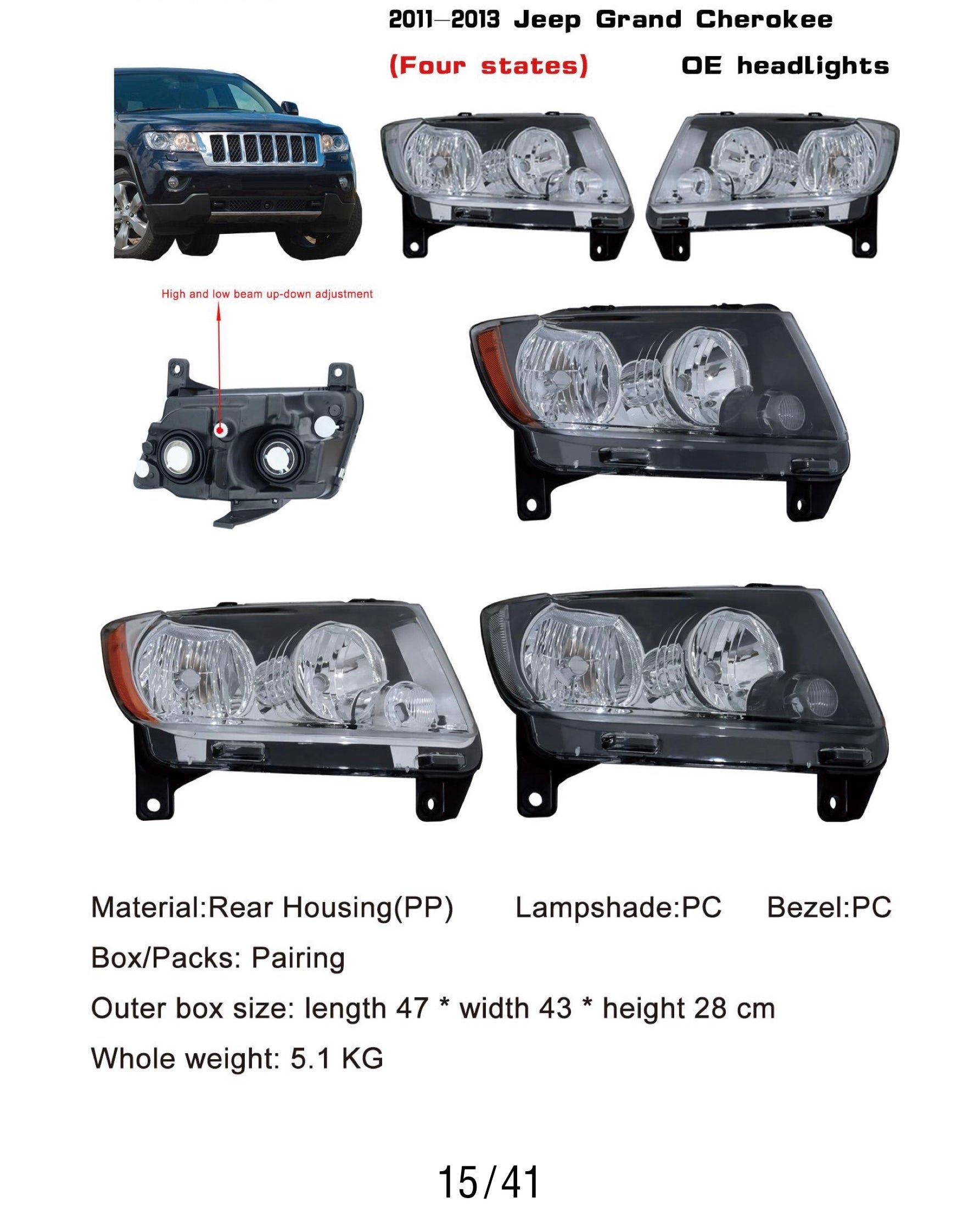 2011-2013 Jeep Grand CherokeeOE headlights