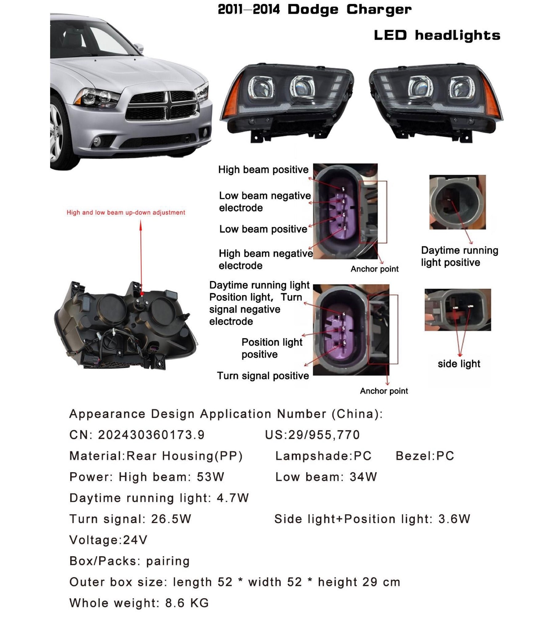 2011-2014 Dodge Charger LED headlights
