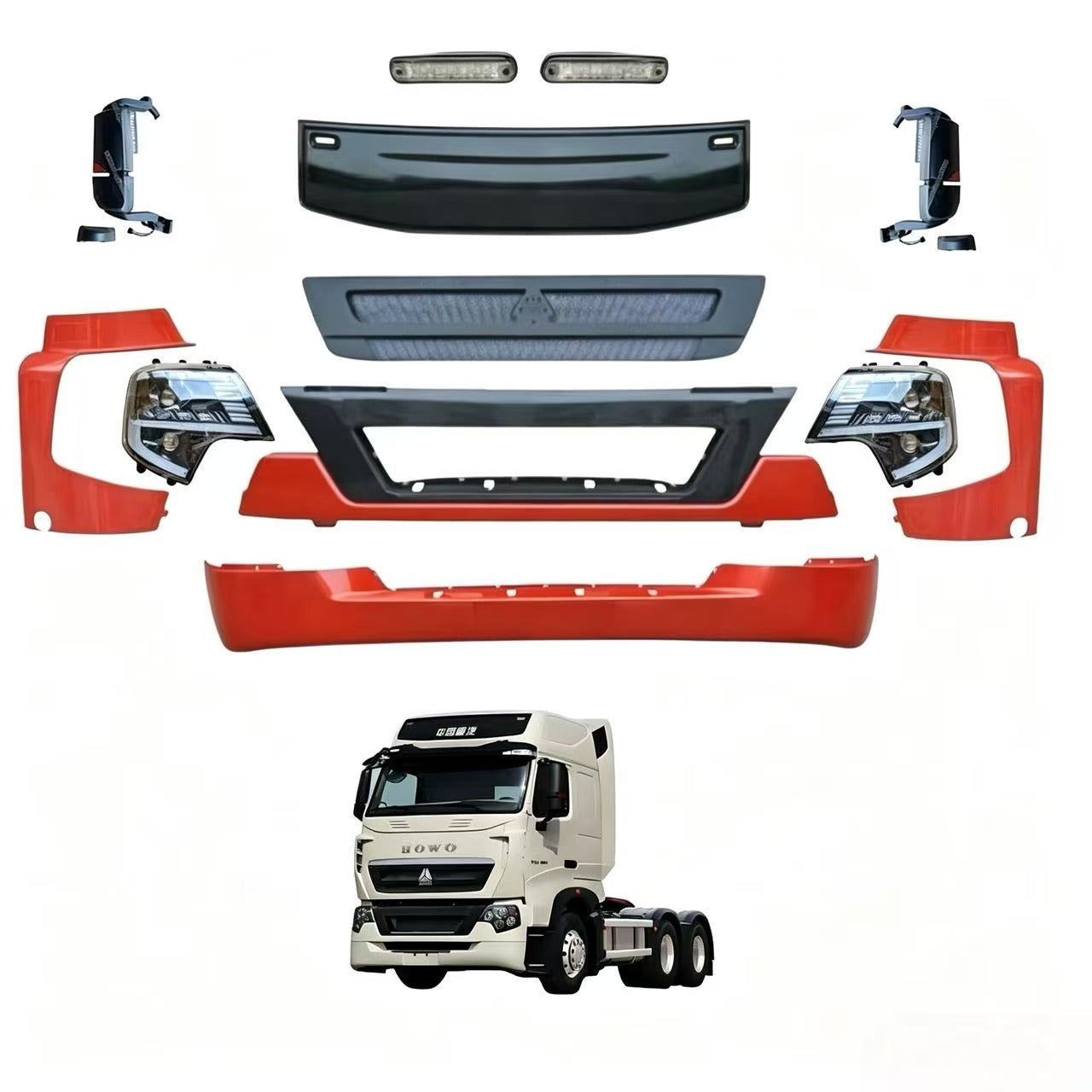 Mirror (Plastic Base) for SINO HOWO T7H TRUCK Spare Parts