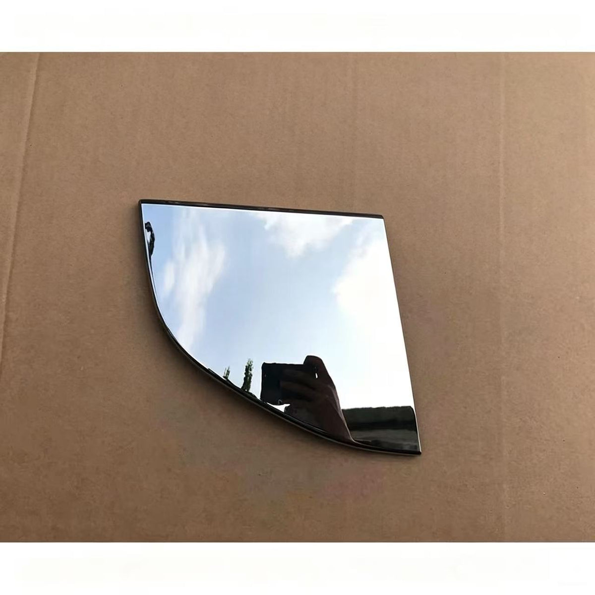 Chrome Mirror Arm Base Cover RH (flat) for Fuso Canter 2006 FE84D FE85D Narrow