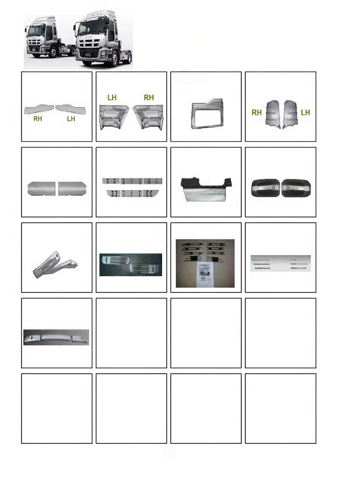 Door Handle Gazzo 2 White Embryos for ISUZU NEW GIGA