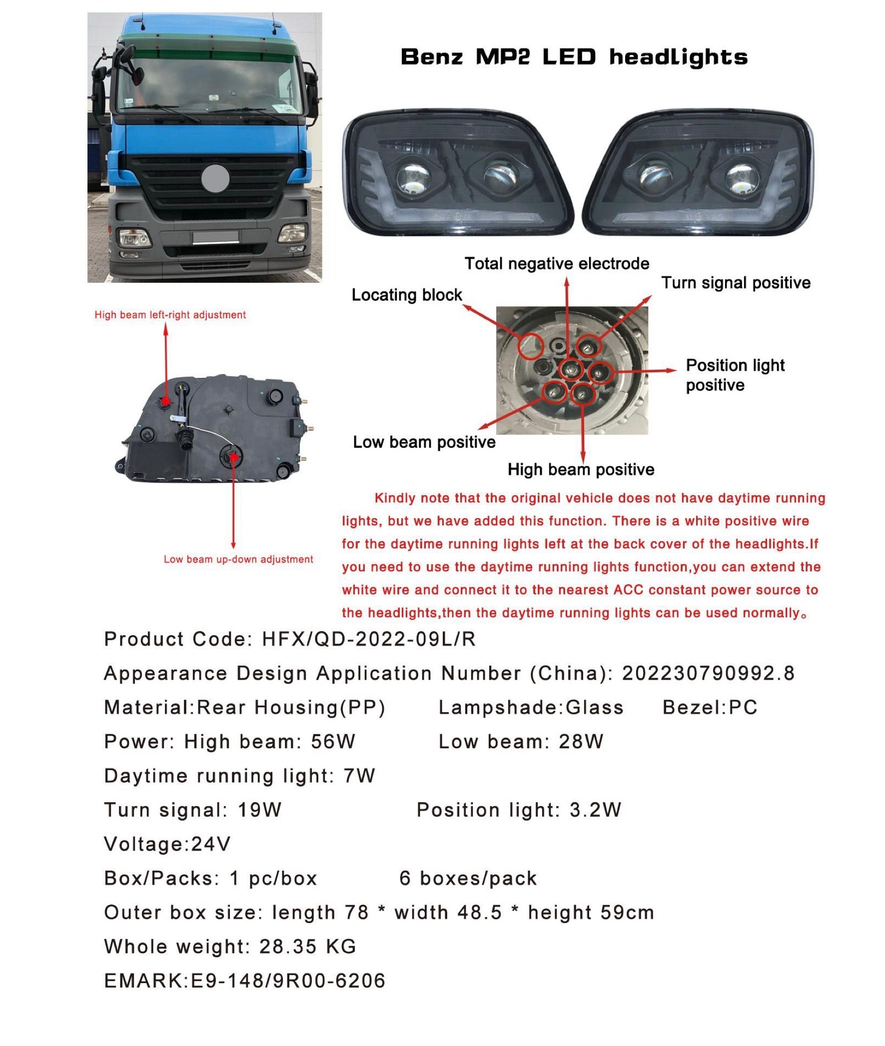 Benz MP2 LED headlights