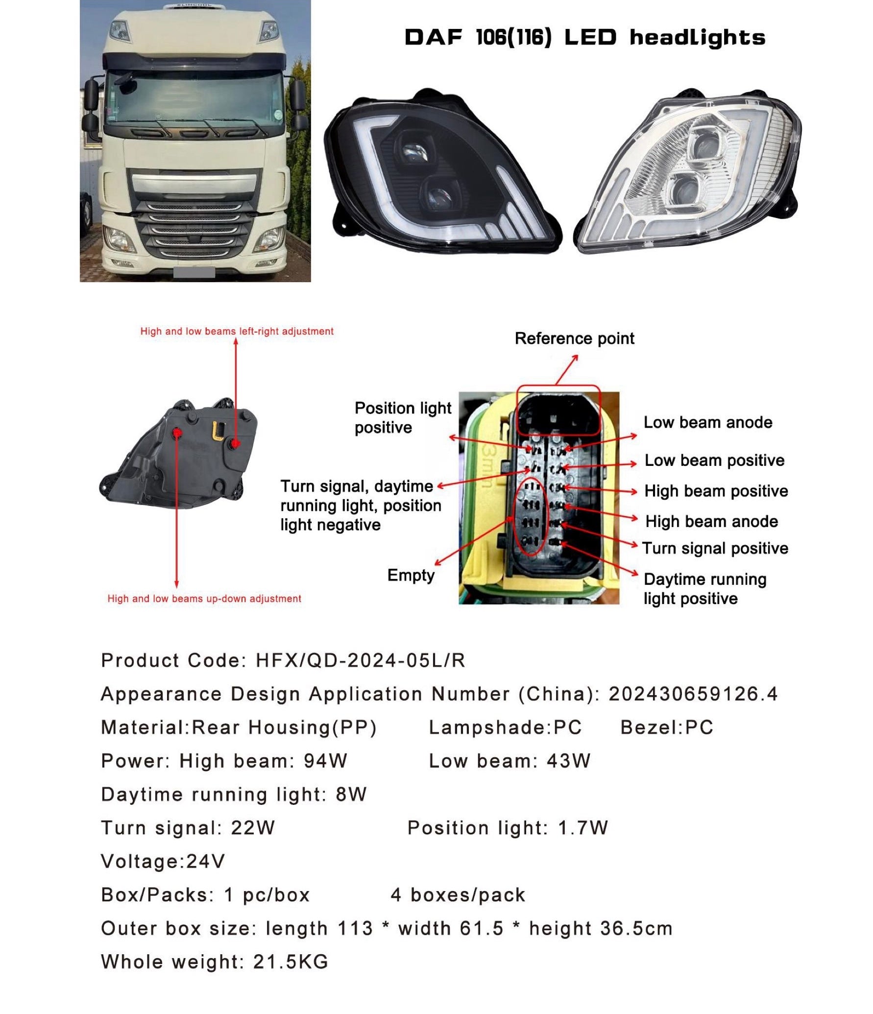 DAF 106(116) LED headlights