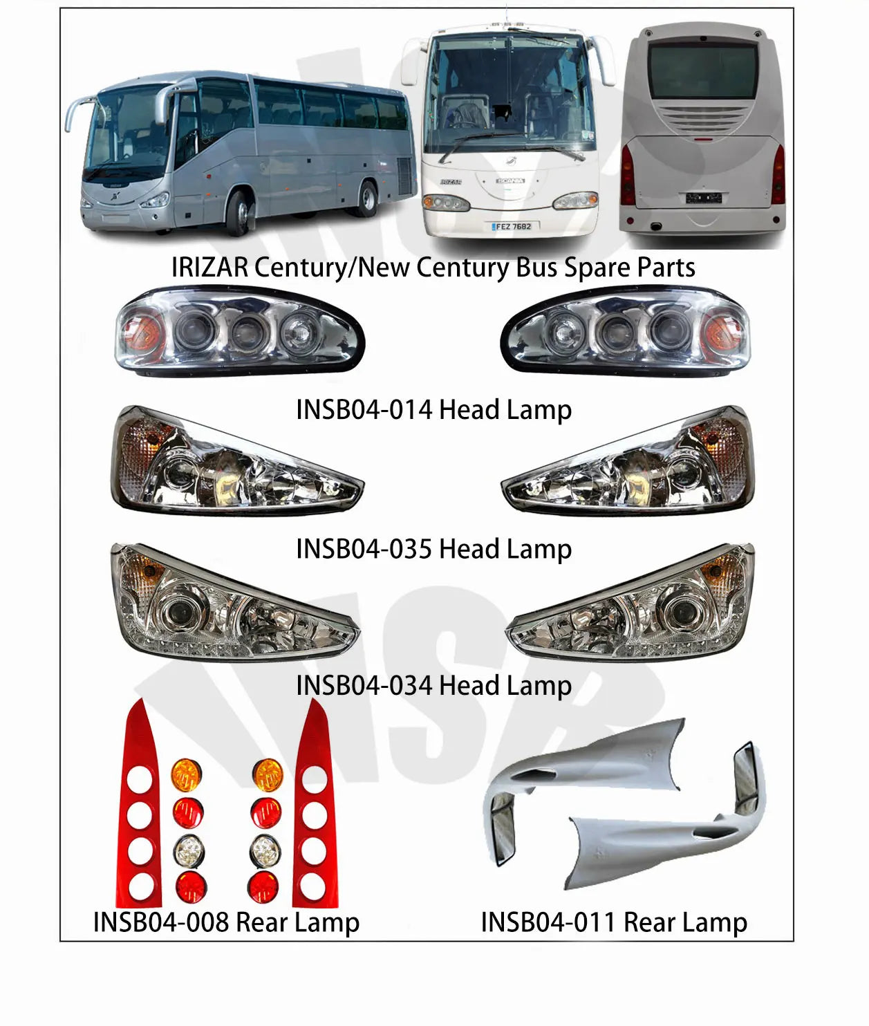 IRIZAR Bus Spare Parts Front Moving High Beam Lamp