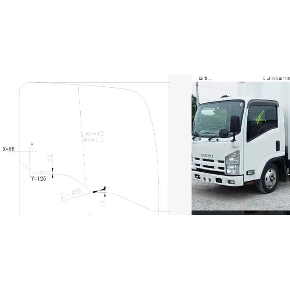 Door Glass Trim for ISUZU NPR 150 NQR 175 NMR 130 NLR 130 Truck Spare Body Parts