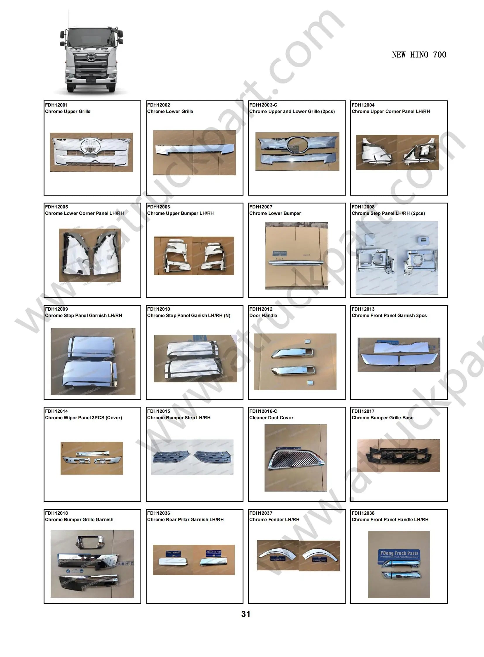 Grilles Inner Bracket for 2017 New HINO 700 Truck Body Spare Parts