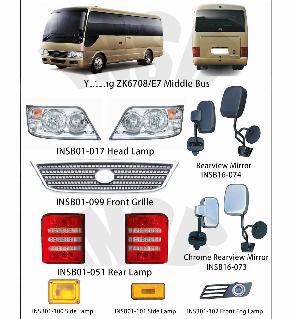 Bus Front Grille for ZK6708 E7 Bus Spare Parts Chinese Middle Bus Midibus INSB01-099