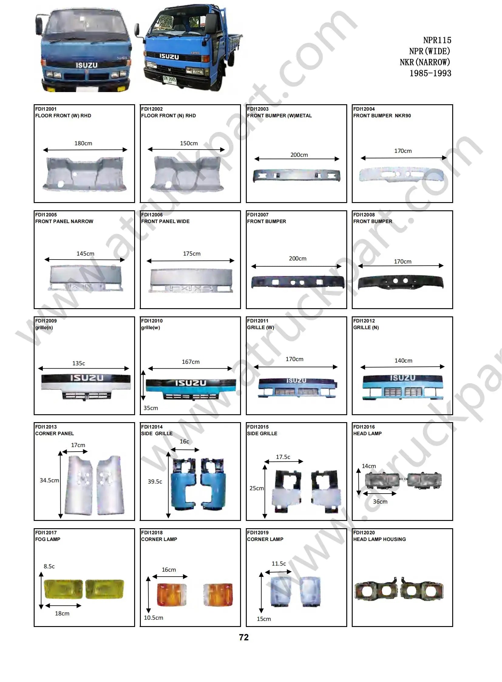 Headlamp Cover LH for ISUZU NPR115 NKR90