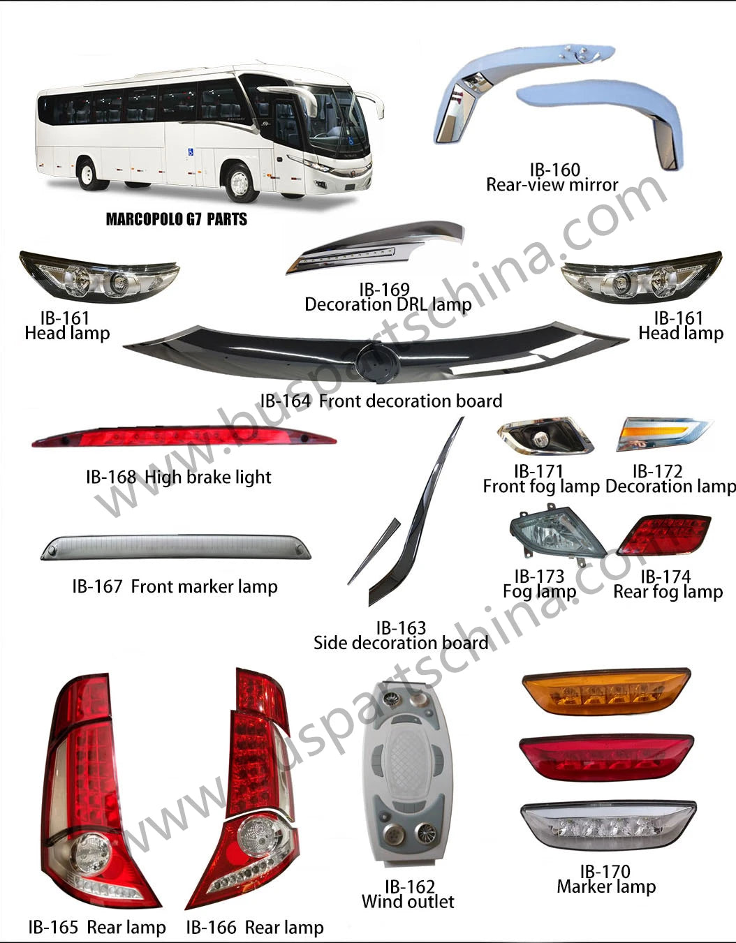 Side Lamp for Marcopolo G7 Bus INSB03-022