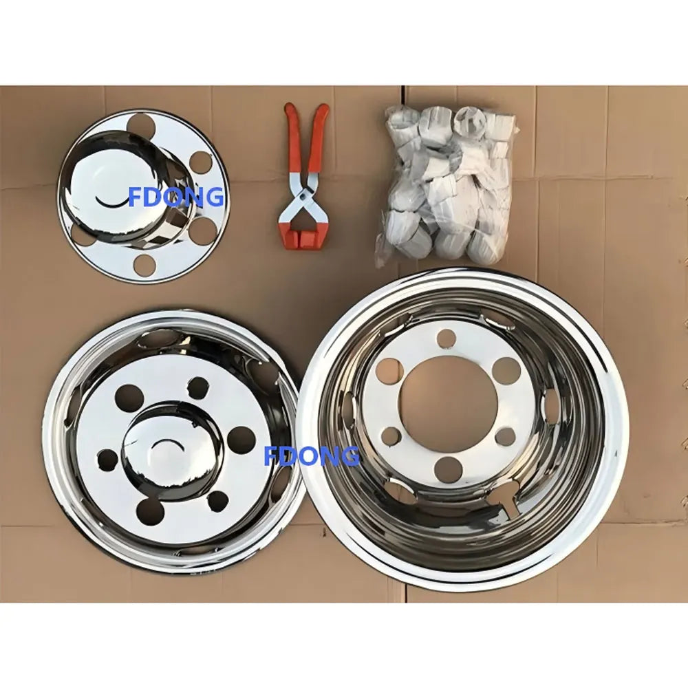 New FDongtruckparts Chrome Stainless Steel Wheel Cover 17.5inch 6holes PCD222mm OE FDW71701F-R for HINO ISUZU FUSO UD Trucks