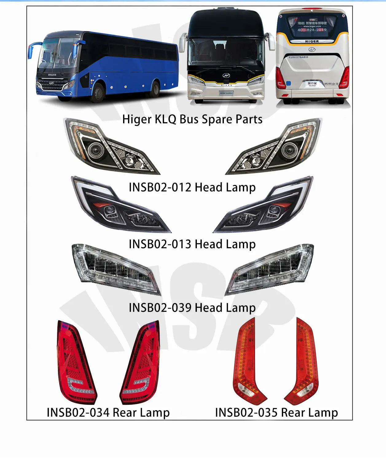 Rear Lamp for Higer KLQ6946 KLQ6127A KLQ6136 KLQ6126 Coach Bus Spare Parts INSB02-035