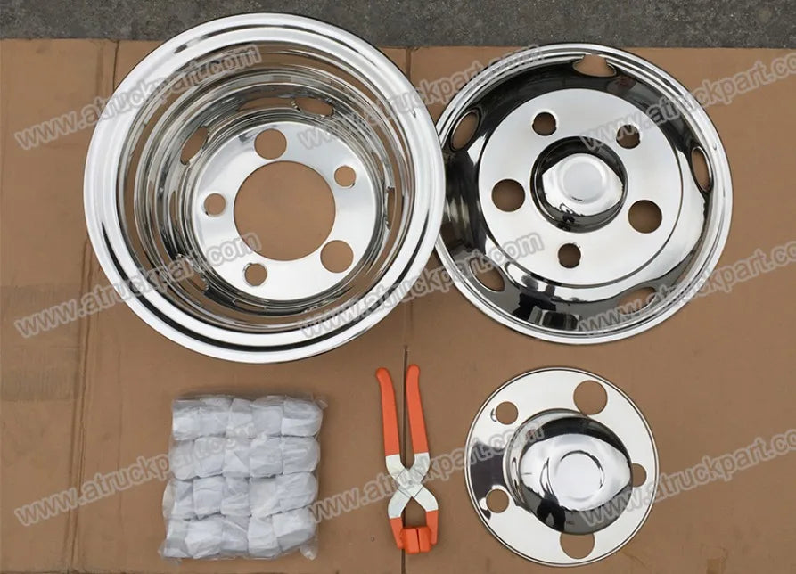 Coaster Bus Spare Parts 16 Inch 5 Holes Stainless Steel Wheel Cover Front and Back for Coaster Bus Minibus Parts INSB10-041