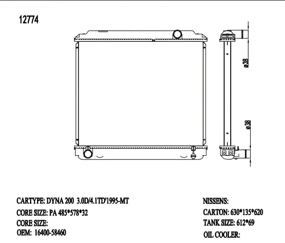 16400-58460 Radiator for Japanese Truck Spare Parts