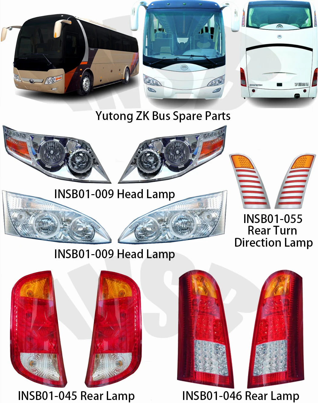 City Bus Spare Parts Rear Lamp Tail Light Middle for Yun Tong ZK6100 ZK6831 ZK6898 ZK6737 ZK6798 ZK6820 Bus INSB01-145