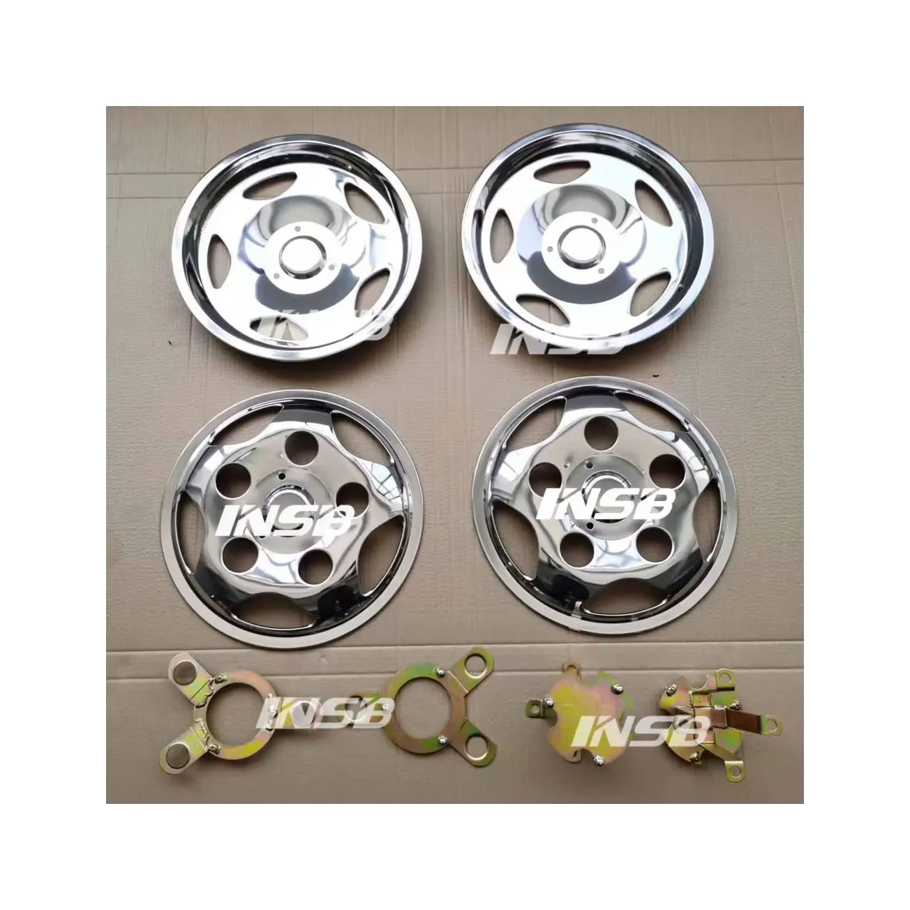 16 Inch 5 Holes Stainless Wheel Cover Set for Coaster Bus