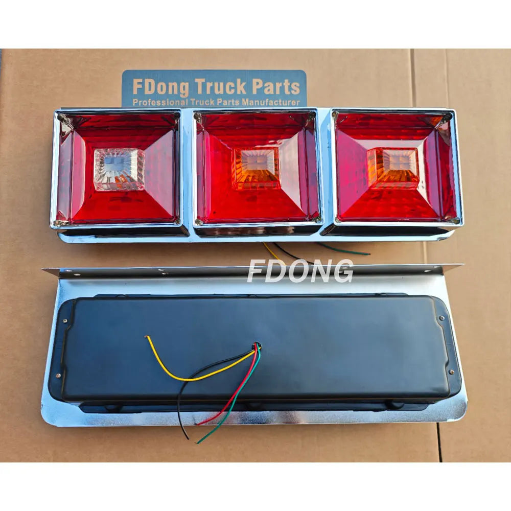 Chrome Tail Lamp 24V  22CM  11CM  60.5CM for HINO ISUZU FUSO NISSAN UD Truck Spare Body Parts