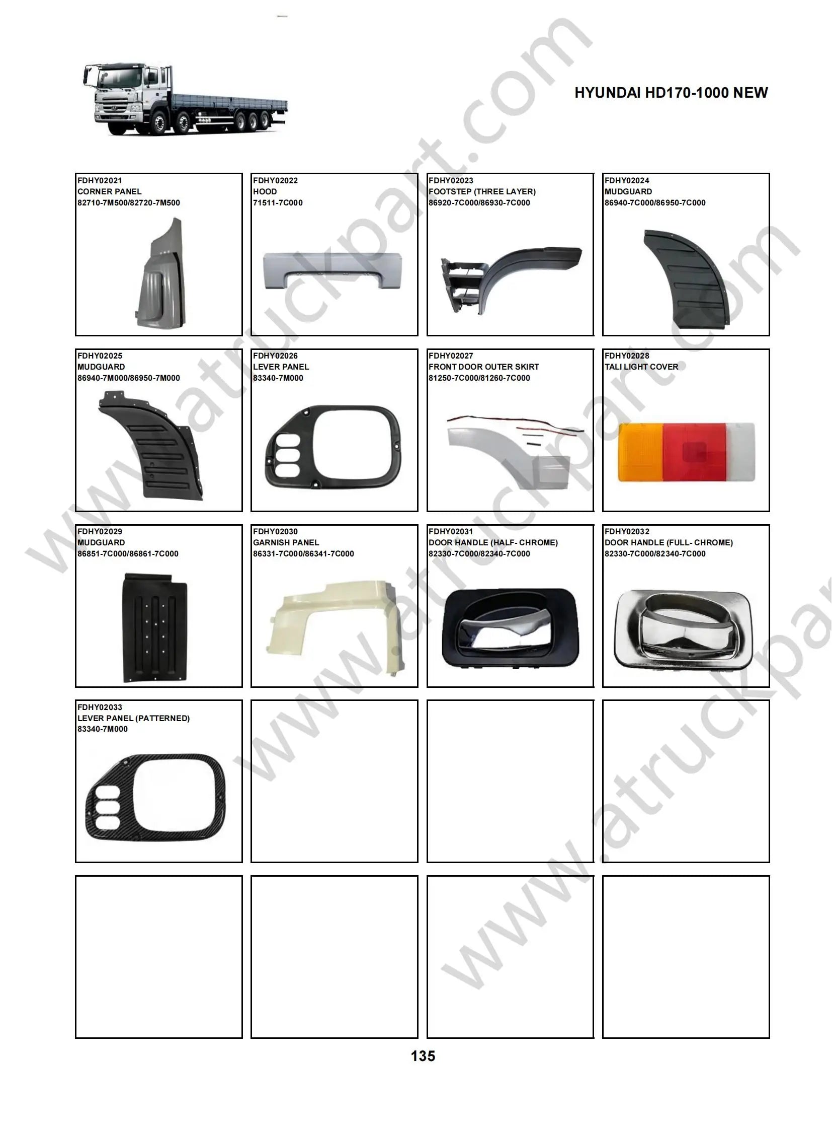 Chrome Outside Door LH for Hyundai HD260 HD170-1000 NEW Truck Spare Parts