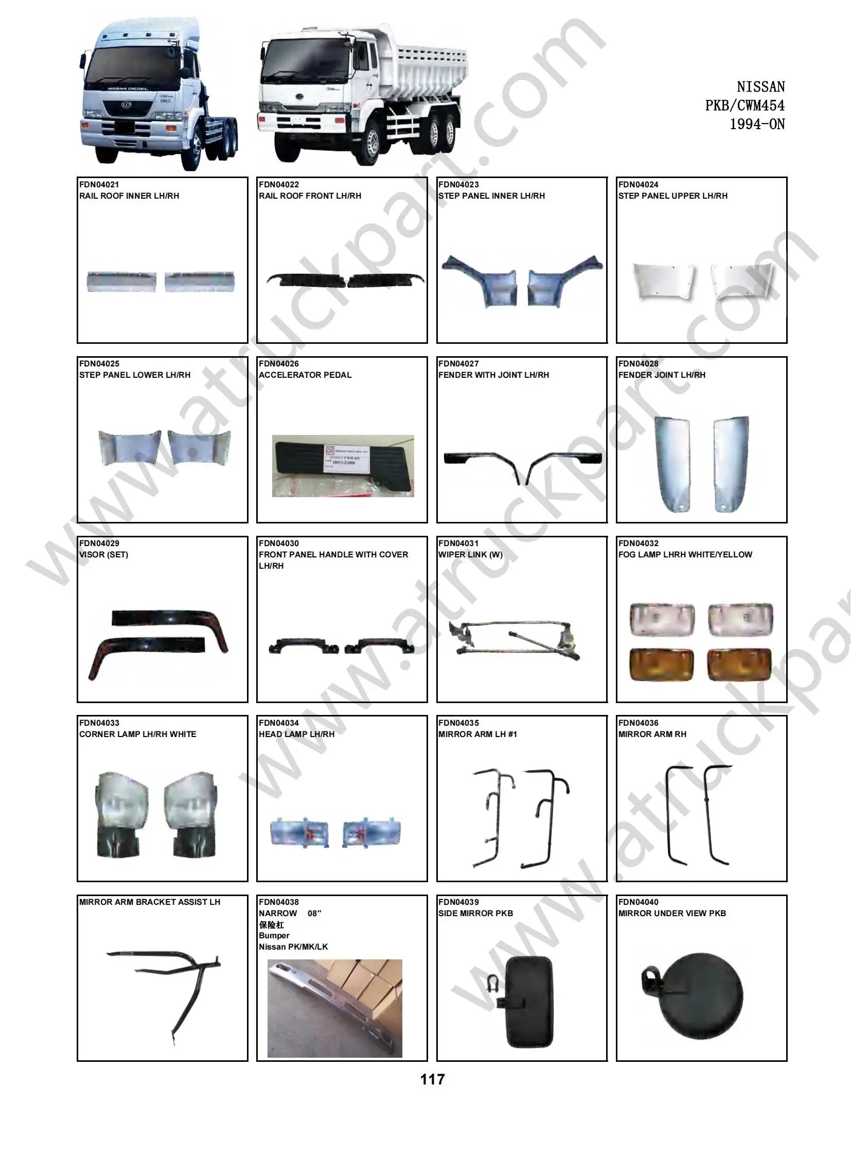 NISSAN UD PKB CWM 454 Truck Spare Body Parts New Condition Step Panel Inner LH RH Plastic Material