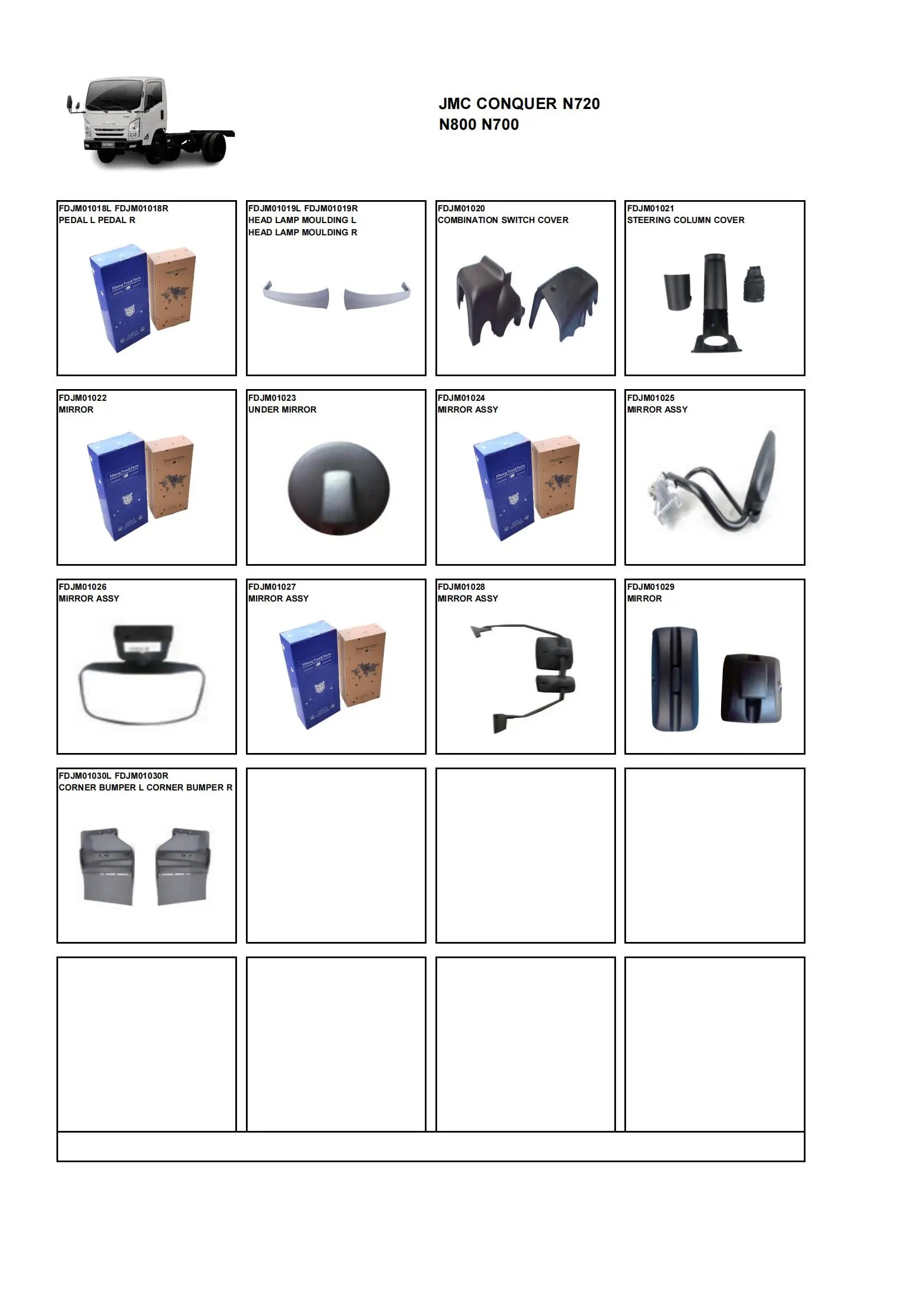 Inner Hanle LH for JMC CONQUER N720 N800 N700 TRUCK Spare Parts