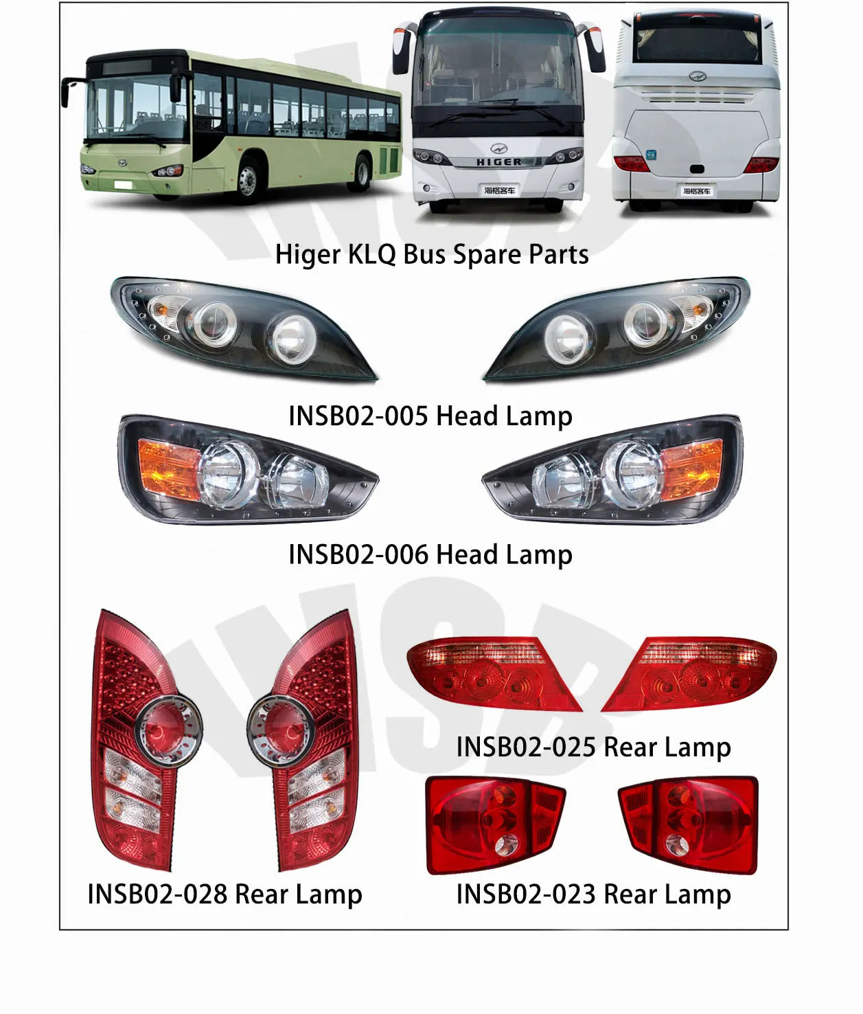 Rear Lamp for Higer KLQ6113 KLQ6142 KLQ6122 KLQ6896 KLQ6856 KLQ6826 Coach Bus Spare Parts INSB02-021