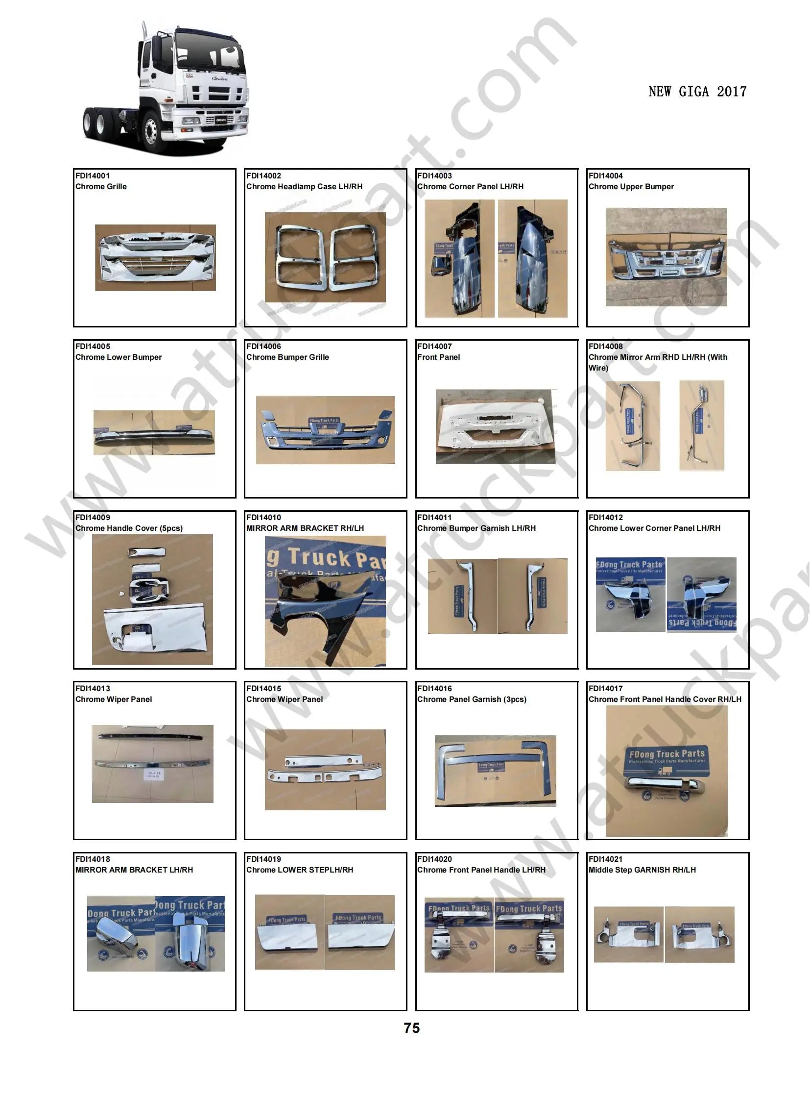 Chrome Bumper Corner Garnish LH for ISUZU GIGA 2018 Truck Spare Body Parts
