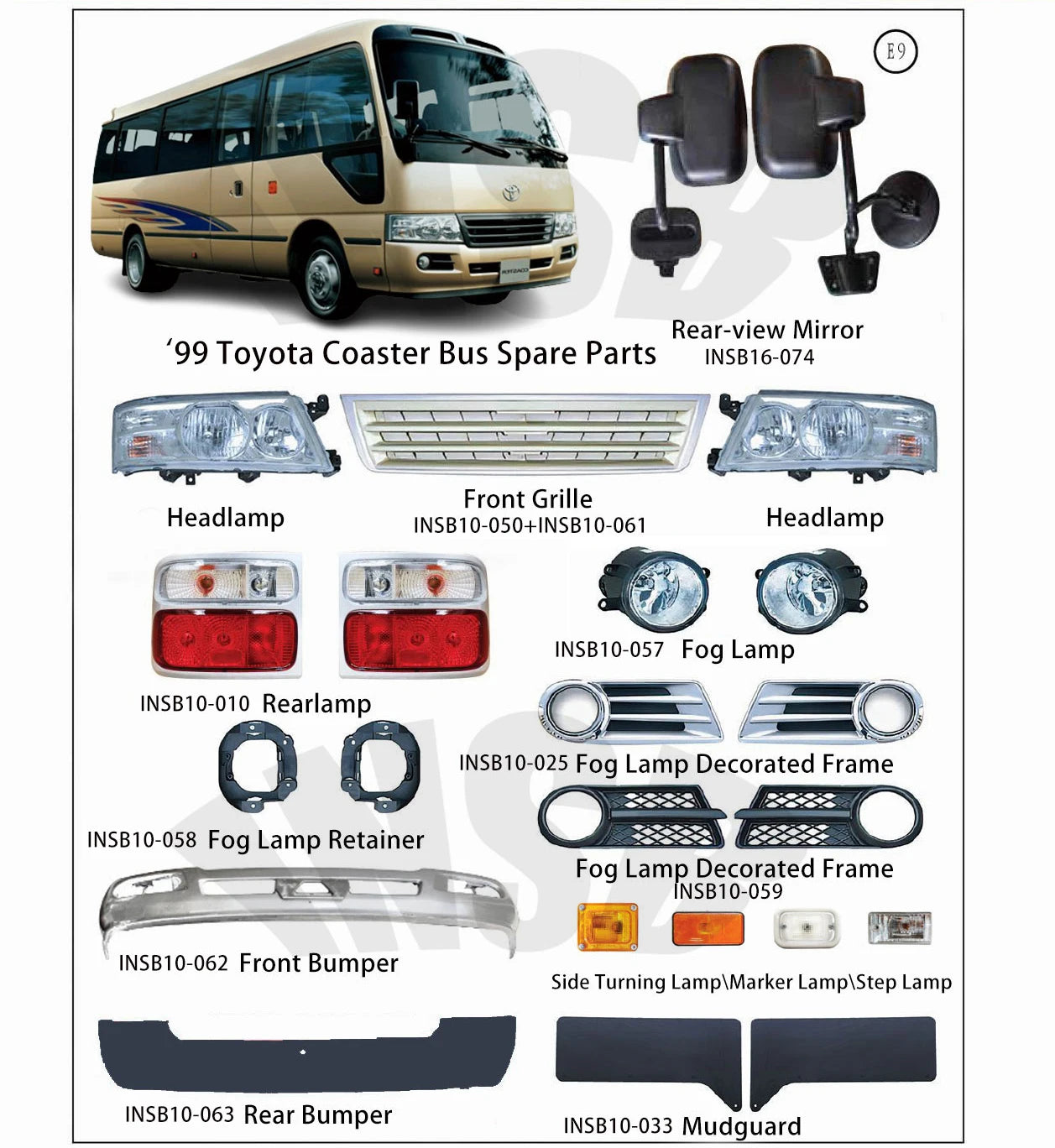 90942-02071 90942-02072 Toy Ota Coaster Bus Front Wheel Bolt and Nut Rear Wheel Bolt and Nut