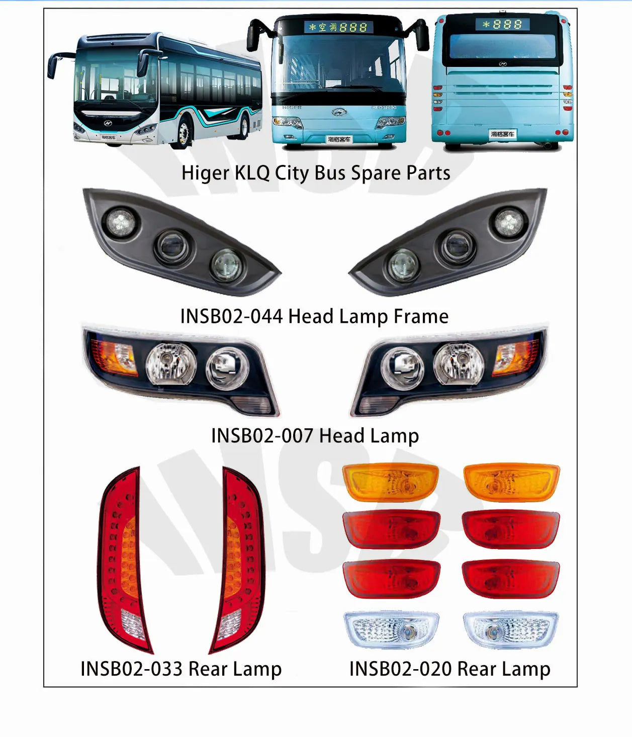 Rear Lamp for Higer KLQ6116 KLQ6126 KLQ6118 Coach City Bus Spare Parts INSB02-033